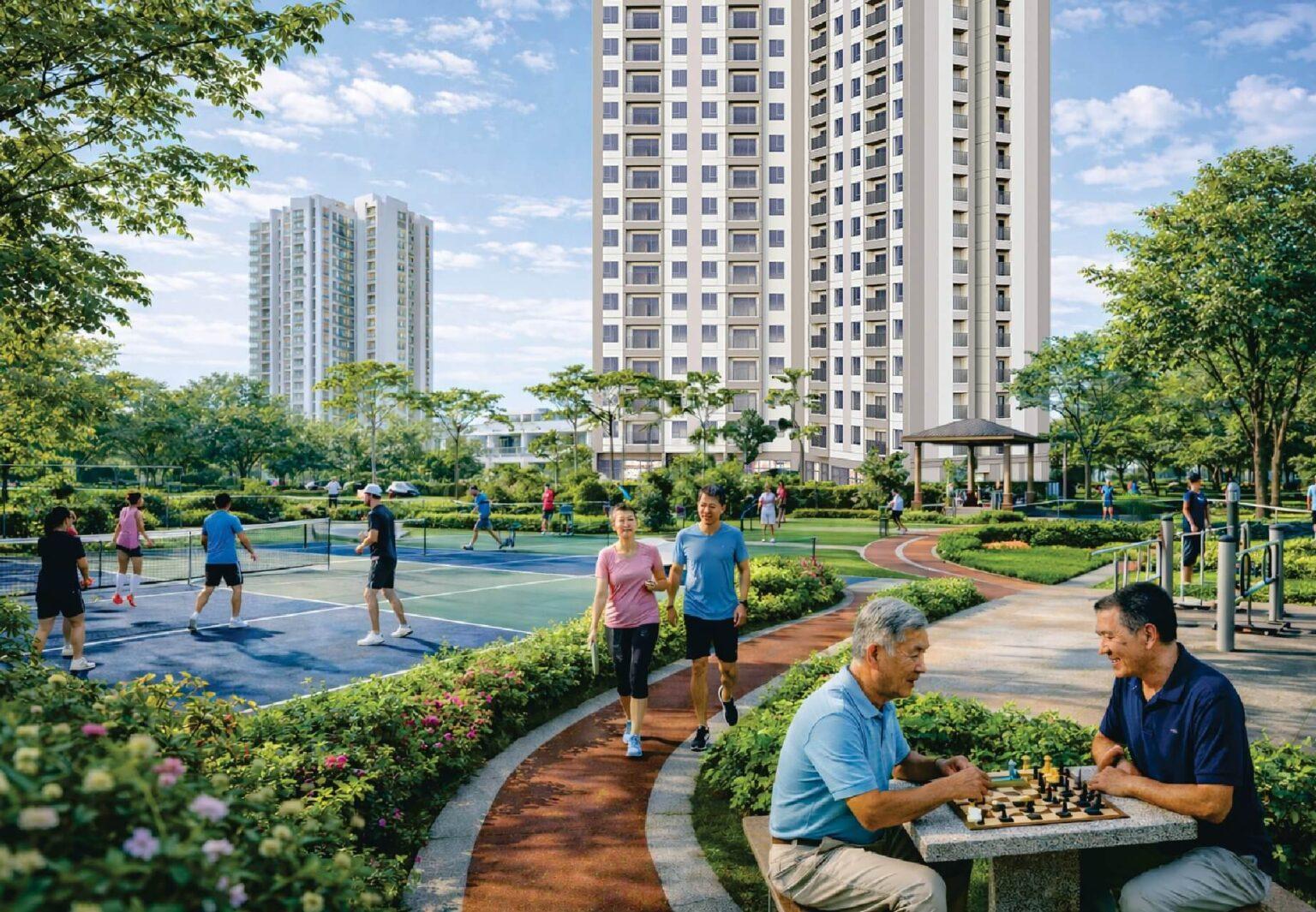 tiện ích chung cư viha flora hồng hà eco city khu giải trí ngoài trời